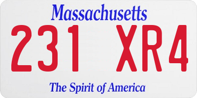 MA license plate 231XR4