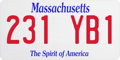 MA license plate 231YB1