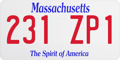 MA license plate 231ZP1