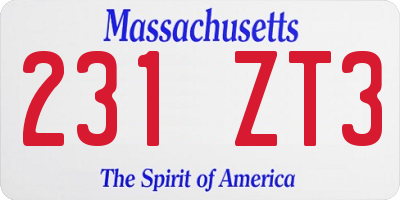 MA license plate 231ZT3