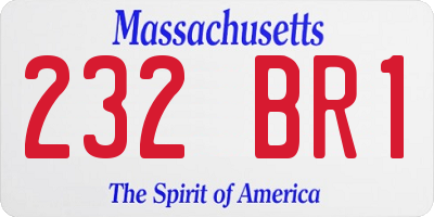 MA license plate 232BR1
