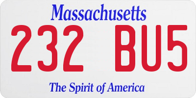 MA license plate 232BU5