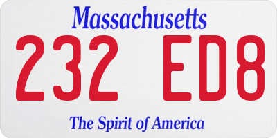 MA license plate 232ED8