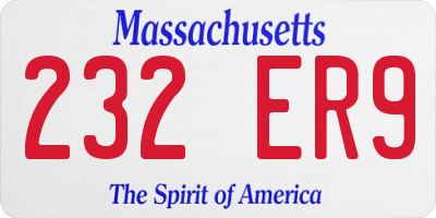 MA license plate 232ER9
