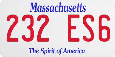 MA license plate 232ES6