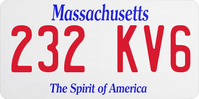 MA license plate 232KV6