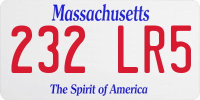 MA license plate 232LR5