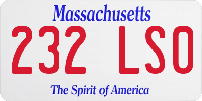 MA license plate 232LS0