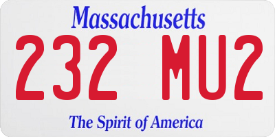 MA license plate 232MU2