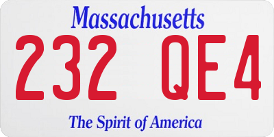 MA license plate 232QE4