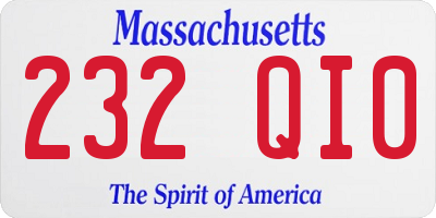 MA license plate 232QI0