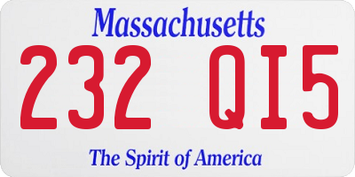MA license plate 232QI5