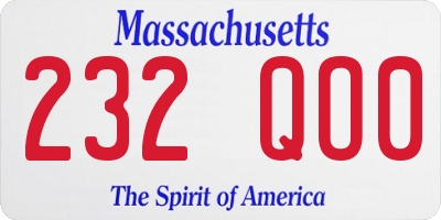 MA license plate 232QO0