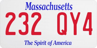 MA license plate 232QY4