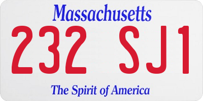 MA license plate 232SJ1