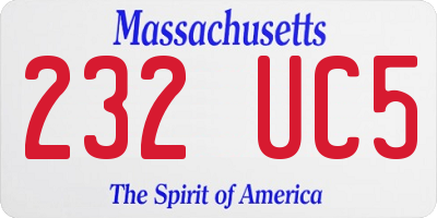 MA license plate 232UC5
