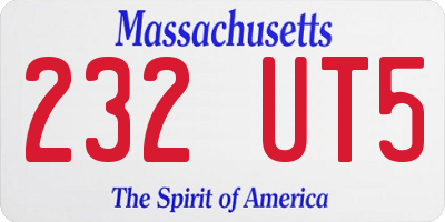 MA license plate 232UT5