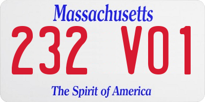 MA license plate 232VO1