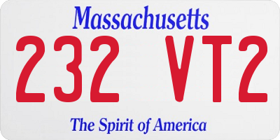 MA license plate 232VT2