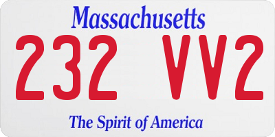 MA license plate 232VV2