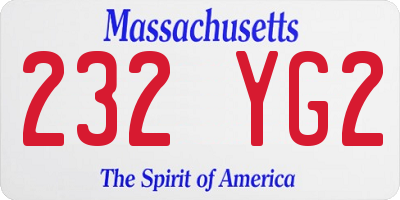 MA license plate 232YG2