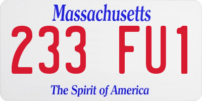 MA license plate 233FU1