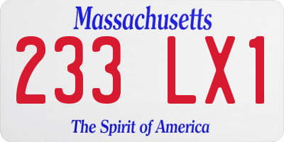 MA license plate 233LX1