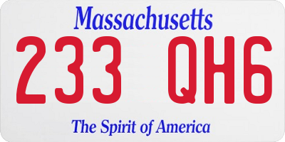 MA license plate 233QH6