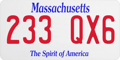 MA license plate 233QX6