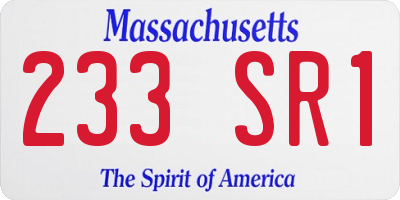 MA license plate 233SR1