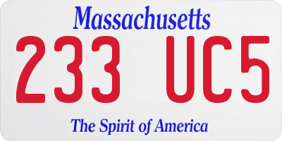 MA license plate 233UC5