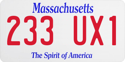 MA license plate 233UX1