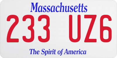 MA license plate 233UZ6