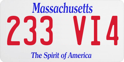 MA license plate 233VI4