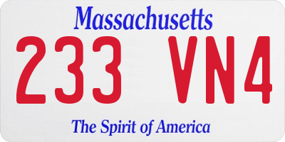 MA license plate 233VN4