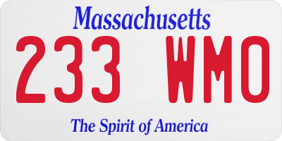 MA license plate 233WM0