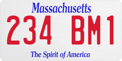 MA license plate 234BM1