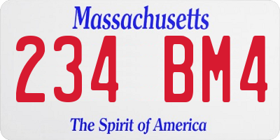 MA license plate 234BM4