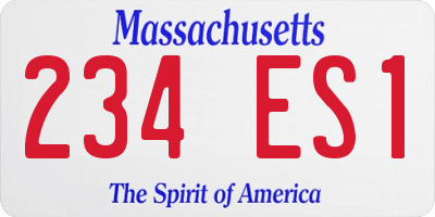 MA license plate 234ES1