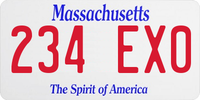 MA license plate 234EX0