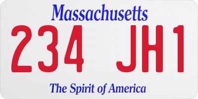 MA license plate 234JH1