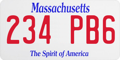 MA license plate 234PB6
