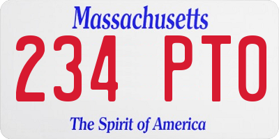 MA license plate 234PT0