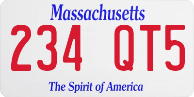MA license plate 234QT5