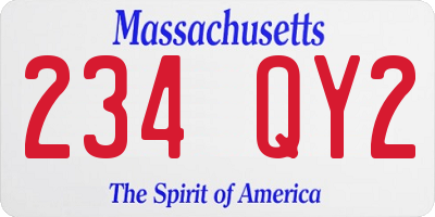 MA license plate 234QY2