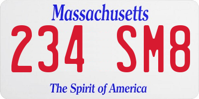 MA license plate 234SM8