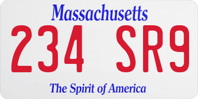 MA license plate 234SR9