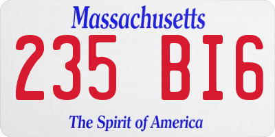MA license plate 235BI6