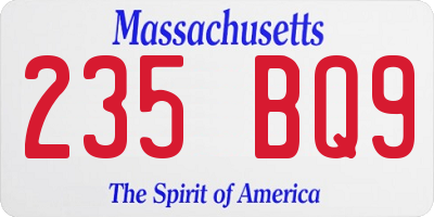 MA license plate 235BQ9