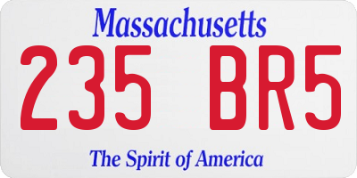 MA license plate 235BR5